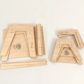 Rastúci stôl a stolička pre malé deti – prírodný