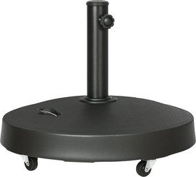 Podstavec na dáždnik Outsunny 23,5 kg s kolesami, držiak dáždnika pre tyče Ø38/48 mm, pre záhradu a balkón | Aosom