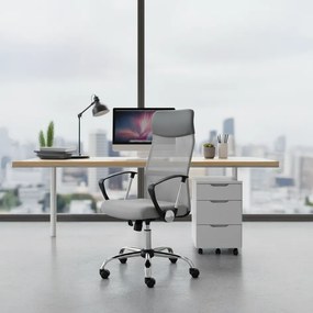 Ergonomická kancelárska stolička sivá s priedušným operadlom