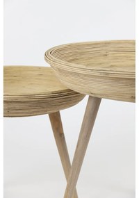 Ratanové okrúhle odkladacie stolíky v súprave 2 ks ø 56 cm Colon – Light &amp; Living