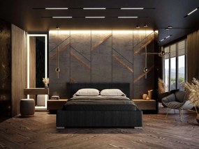 Čalúnená  manželská posteľ ADRIANA s úložným priestorom 180x200  čierna
