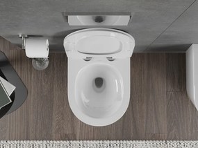 Mexen Rico, závesná WC misa 490x360x370 mm, Rimless Tornádo + WC sedadlo z duroplastu, biela lesklá, 30720100T