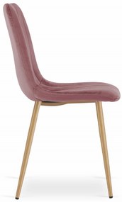 Ružová zamatová stolička LAVA