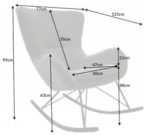 SCANDI SWING hojdacie kreslo Sivá - tmavá