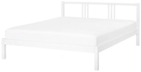 Drevená posteľ 140 x 200 cm biela VANNES Beliani