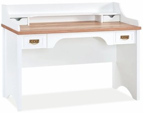 Písací stôl s nástavcom Lovely - biela/orech