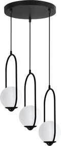 Závesné svietidlo Florence, 3x biele sklenené tienidlo, b, o, U