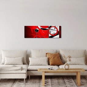 Obraz abstrakcie (s hodinami) (90x30 cm)