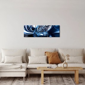 Obraz abstrakcie - kruhy (s hodinami) (90x30 cm)