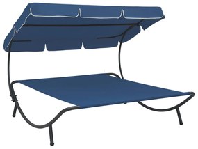 Záhradná posteľ s baldachýnom, modrá