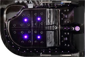 Terra Hydromasážna vírivá vaňa VENEZIA 761R 180x120 PRAVÁ ČIERNY MRAMOR s ohrevom vody