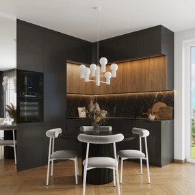 Luster Halo, 6x biele sklenené tienidlo, w