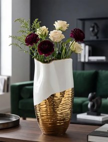 Váza Lux 35 cm zlatá/biela