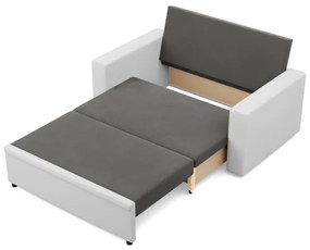 Dvojmiestna pohovka LUNA rozkladacia, popolová / biela
