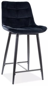 Sametová barová židle CHIC 90 cm černá