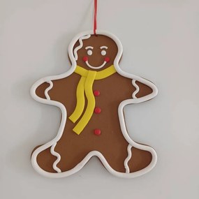 DECOLED Perníkový panáčik, priemer 26,5 x 31 cm, žltá šatka