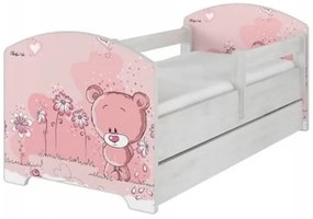 Raj posteli Detská posteľ "Medvedík ružový" Oskar borovica nórska