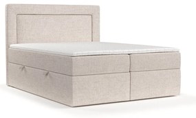 Béžová boxspring posteľ s úložným priestorom 200x200 cm Imagine – Maison de Rêve