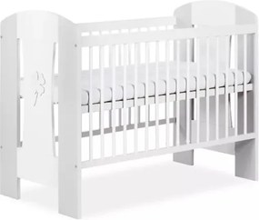 KLUPS Postieľka detská NATI Štvorlístok 120x60 cm bielo-šedá