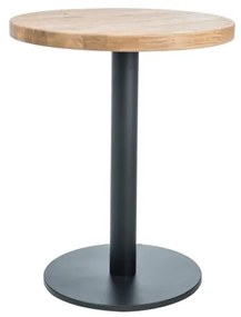 Čierny jedálenský stôl PURO II s doskou v dekore dub, fi 80