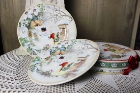 Biele vianočné dezertné taniere 19cm 2ks