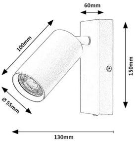 Rabalux 2084 - Nástenné bodové svietidlo SOLO 1xGU10/25W/230V čierna