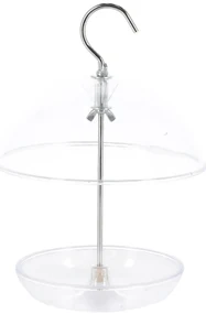 Závesné kŕmidlo pre vtáky Round, 21,5x15,5 cm, plast, transparentná