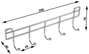 AQUALINE 37055 Chrom line 5 háčik, strieborná