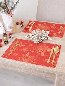 Lurexové vianočné prestieranie Slávnostná červená - 30 × 45 cm