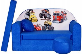 Modrá detská pohovka 98 x 170 cm Cars