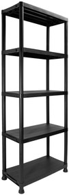JAKS ČIERNY PLASTOVÝ REGÁL 5 POLÍC IRVING 171X61X31CM