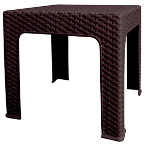 Záhradný stolík Bistro Ratan, 42 x 42 x 42 cm, wenge
