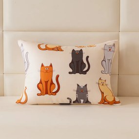 Obliečka na vankúš z mikrovlákna COLORED CATS 70x90 cm, krémový