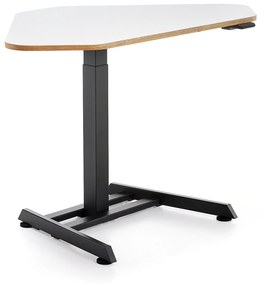 Nastaviteľný rohový stôl NOVUS, 1200x750 mm, biela doska, čierny rám