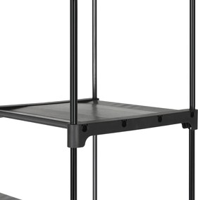 Voľne stojaca otvorená skriňa, skladacia, čierna