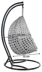 Závesné hojdacie kreslo Dakan - čierna / sivá / tmavosivá