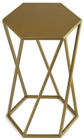 STOJAN NA KVETINÁČ HEXAGON 40X24X27 CM ZLATÁ