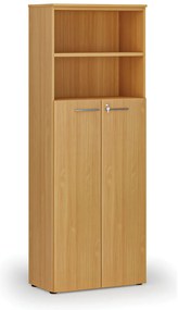 Kombinovaná kancelárska skriňa PRIMO WOOD, dvere na 4 poschodia, 800 x 420 x 2128 mm, buk