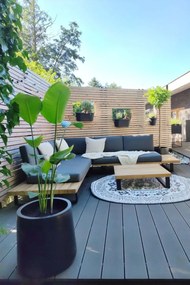 Kvetináč VEKRA, sklolaminát, výška 50 cm, čierna