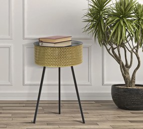 Odkladací stolík Glovy 40 cm čierny/zlatý