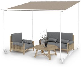 Nantes, pergola, slnečná strieška, 3 x 3 m, polyester, oceľový rám, UV 50+, podlahové kolieska