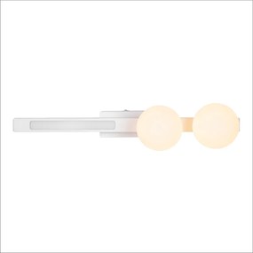 Nástenné svietidlo Magnet2, 2x biele sklenené tienidlo + 1x LED 13W, w