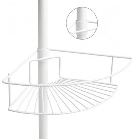 Erga Scopic, rohová teleskopická sprchová tyč 4 policová XL, biela matná, ERG-YKA-CH.SCOPIC-XL-WHT