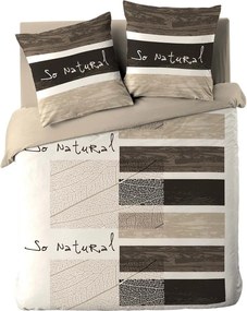 Hnedé bavlnené obliečky na dvojlôžko 200x200 cm So Natural – douceur d'intérieur