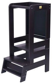 Čierna učiaca veža z borovicového dreva Montessori – Meowbaby