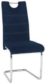 Kondela Jedálenská stolička, modrá Velvet látka/svetlé šitie, ABIRA NEW 70789