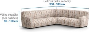 Bielastické poťahy OCEANO NOVÉ béžové rohová sedačka (š. 350 - 530 cm)