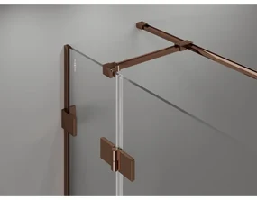 Mexen Lunar T, sklápací sprchový kút ľavý 125 x 90 cm, 8mm číre sklo, profil ružové zlato, 834T-125-090-60-00-L