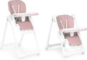 ECOTOYS Detská jedálenská Detská jedálenská stolička, polohovateľná, ekokoža, 5-bodová, ružová
