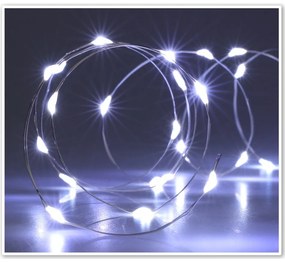 Svetelný drôt s časovačom Silver lights 40 LED, studená biela, 195 cm